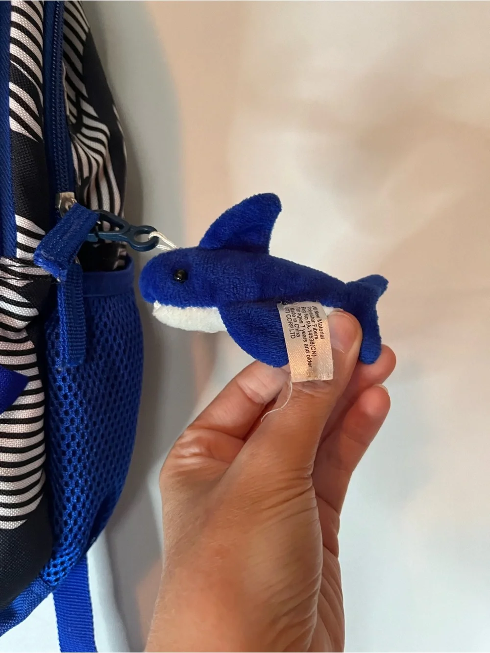 CRCKT kids shark print backpack with mini shark plush